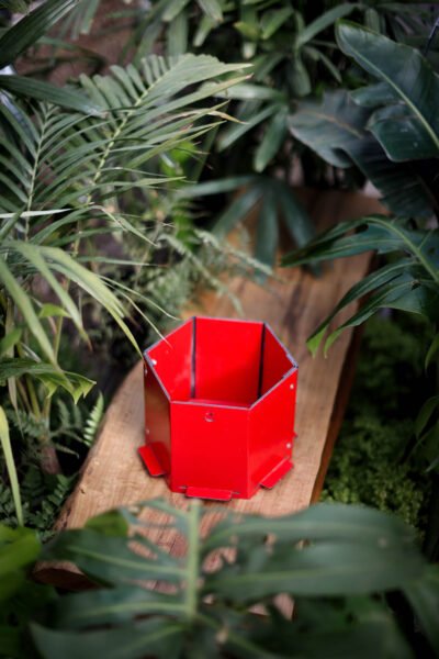 Maceta hexagonal mediana roja - Imagen 2